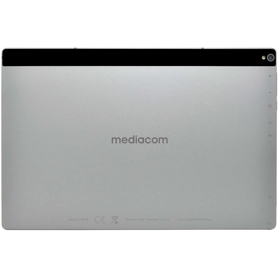 Mediacom M-SP1AZ SmartPad 10 Azimut Tablet 10.1" Ram 3 GB Memoria 32 GB Android 9.0 colore argento