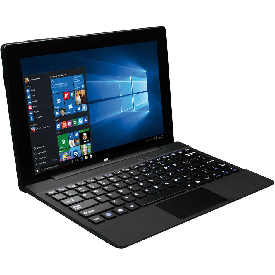 Mediacom WinPad M-WPX121 Notebook 10.1" Intel Atom Ram 2GB SSD 32GB Windows 10 Home Colore Nero
