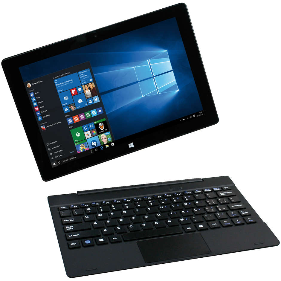 Mediacom WinPad M-WPX121 Notebook 10.1" Intel Atom Ram 2GB SSD 32GB Windows 10 Home Colore Nero