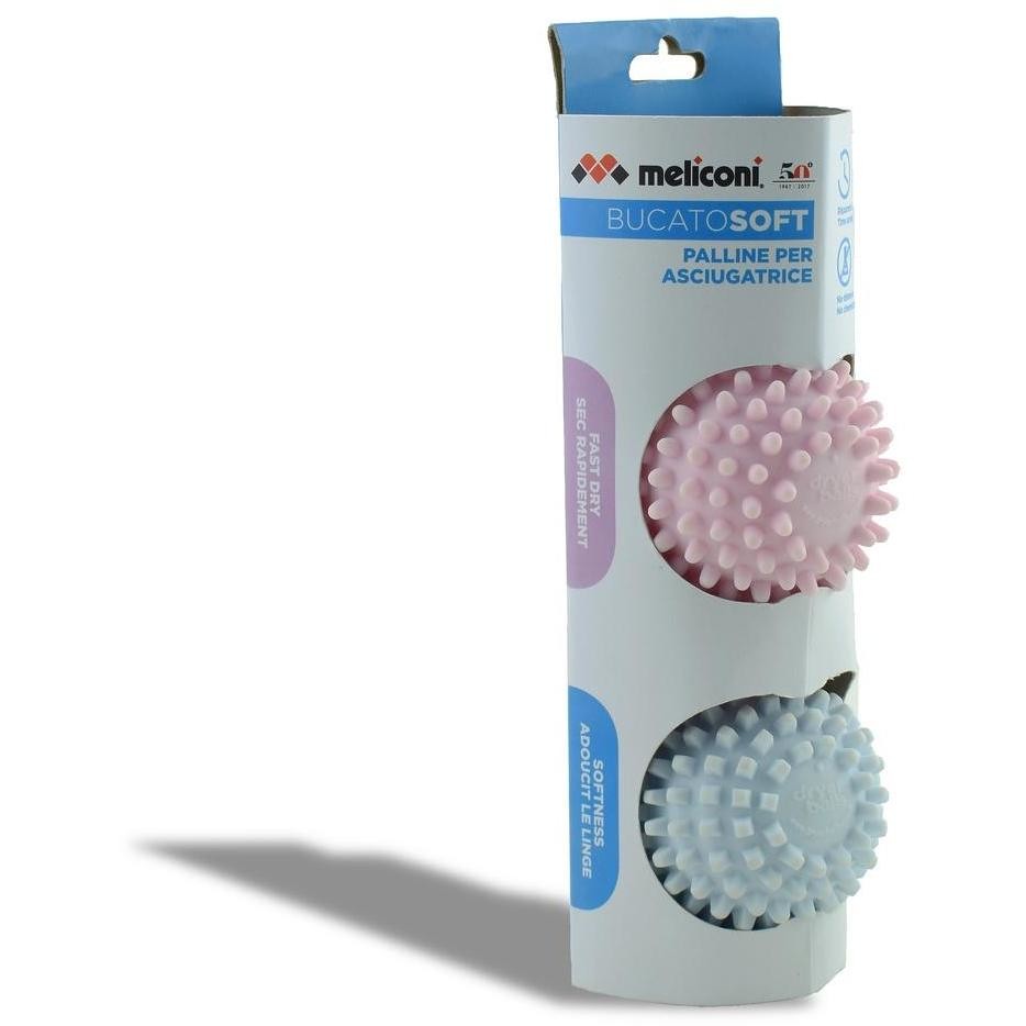 Meliconi 656153 Bucato Soft Palline per asciugatrice 2 pz Colore Blu, Rosa