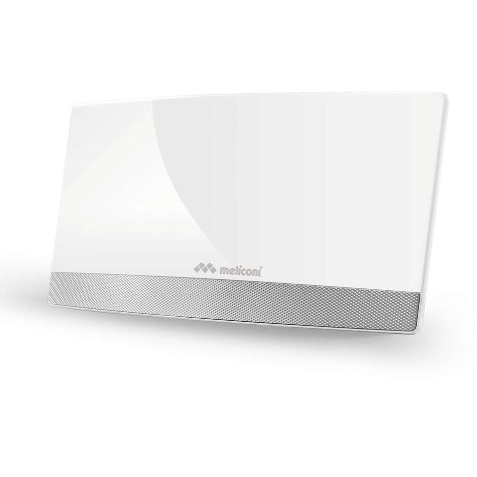 Meliconi AT55WH Antenna TV da Interno Amplificata DVB-T2 DAB+ Full HD Bianca