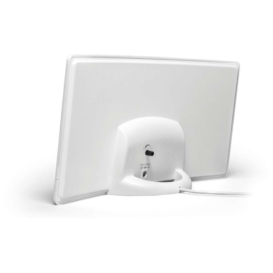 Meliconi AT55WH Antenna TV da Interno Amplificata DVB-T2 DAB+ Full HD Bianca