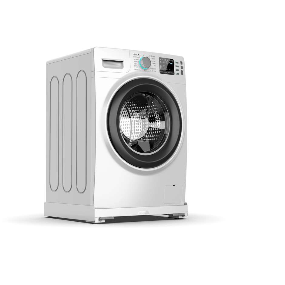 Meliconi Base Wash Evo Base Anti-Vibrazione con ruote e freni Portata max 250 Kg Colore Bianco