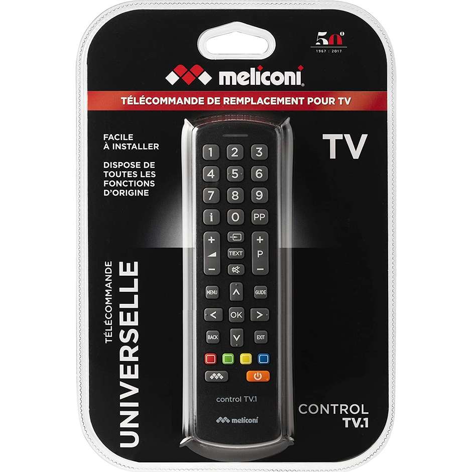 Meliconi Control TV.1 Telecomando universale per Tv colore Nero