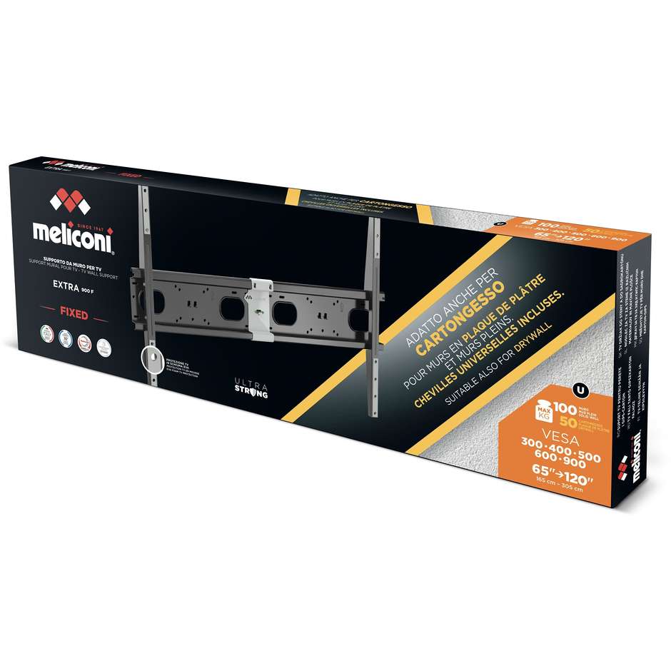 Meliconi EXTRA 900F CG 480818 Supporto a Parete per TV VESA Nero