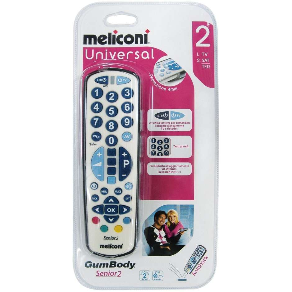 Meliconi Gumbody Senior 2 telecomando universale con corpo in gomma