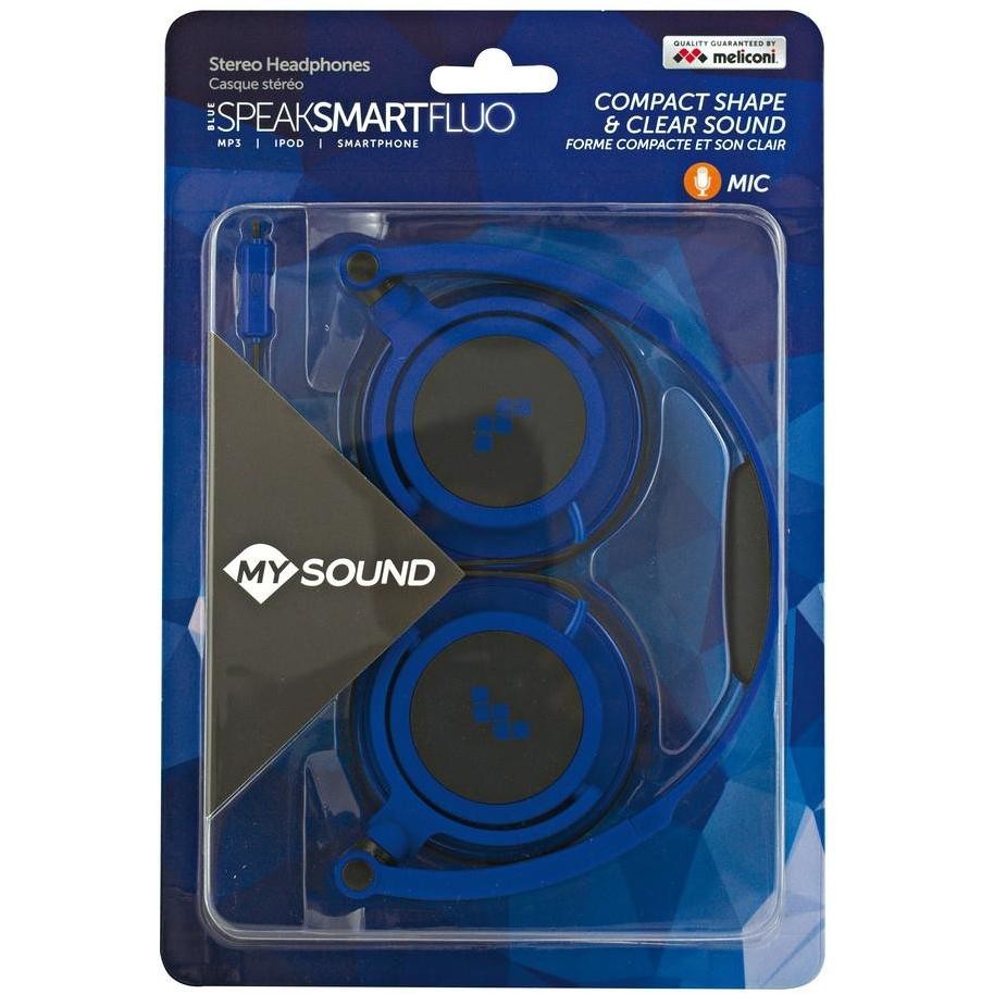 Meliconi MySound Speak SMART FLUO Cuffie ad Archetto Cablate con Microfono Driver 40mm Blu e Nero 497438BA