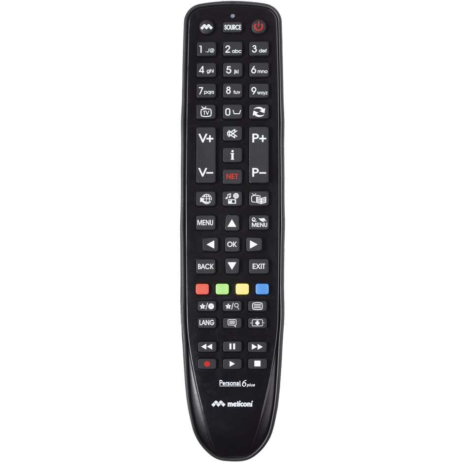 Meliconi PERSONAL6+ Telecomando Universale TV Telefunken IR Nero Gomma