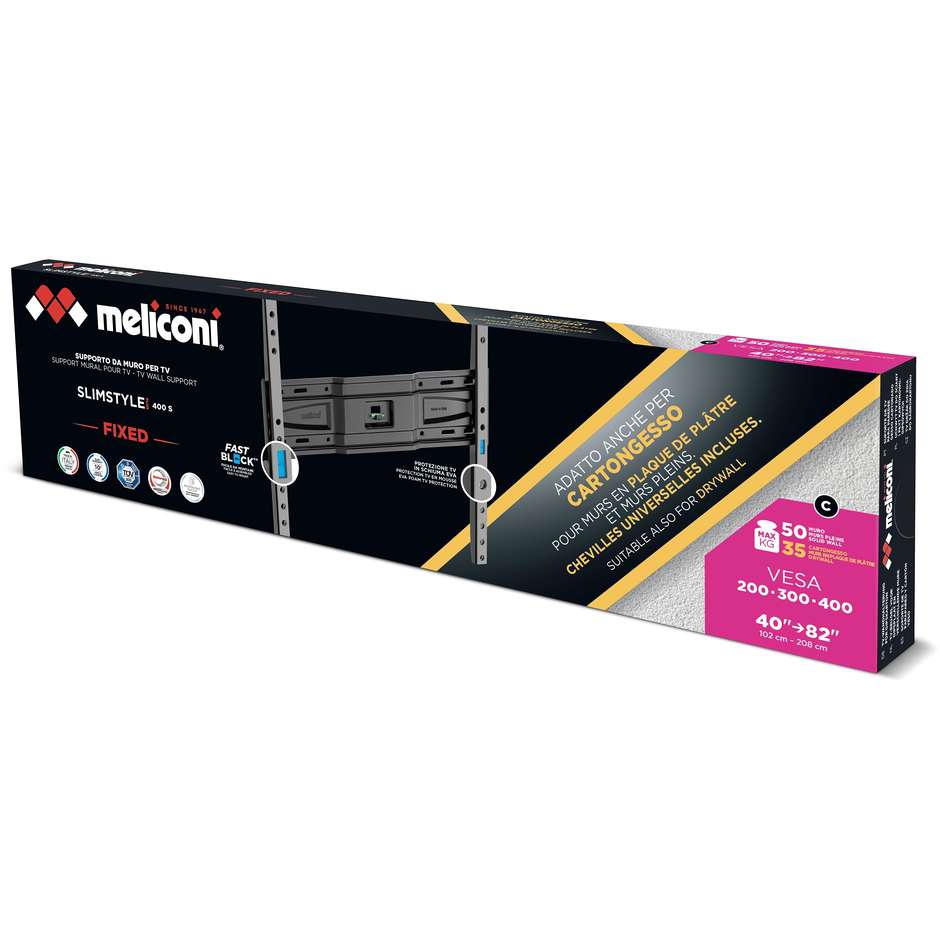 Meliconi PLUS 400S CG 480957 Supporto Lcd 40/82" 50 Kg Colore Nero