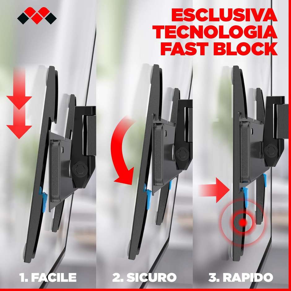 Meliconi Slimstyle Plus 200ST – Staffa TV inclinabile e girevole 26"–45"