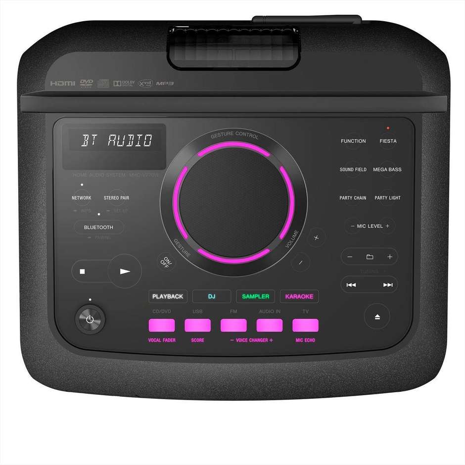 MHC-V77DW Sony Sistema High Power Audio con tecnologia Wi-Fi e Bluetooth colore nero