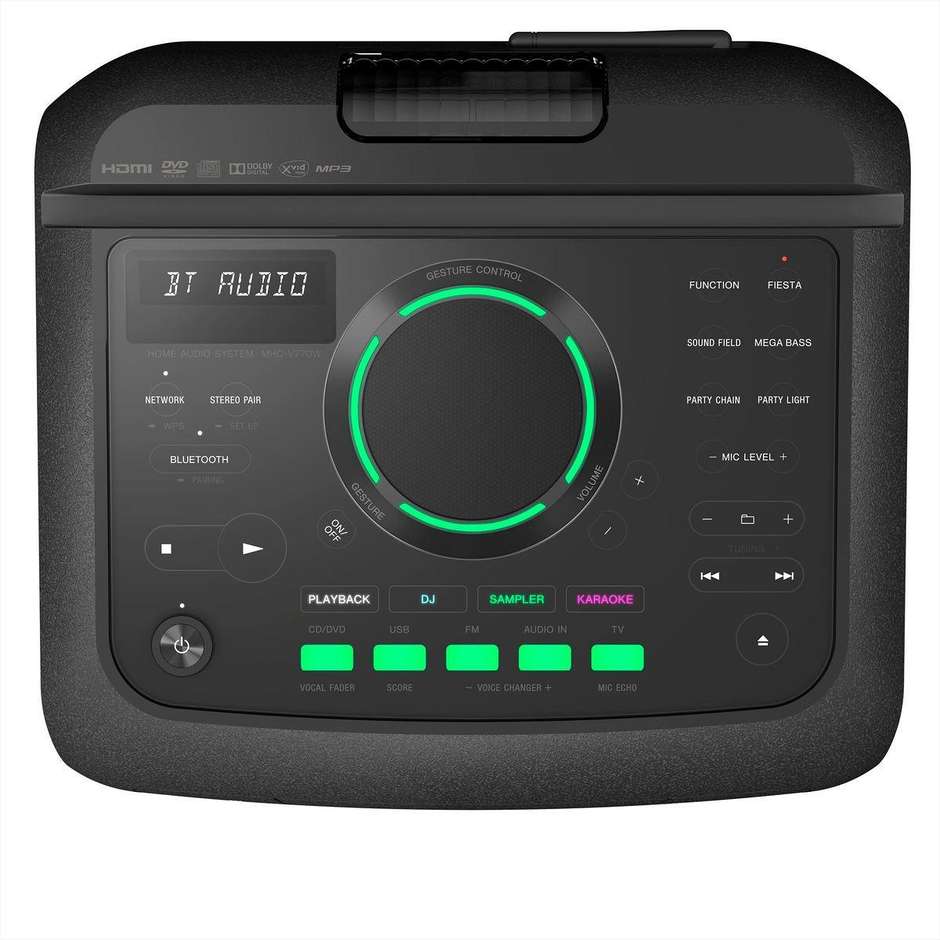 MHC-V77DW Sony Sistema High Power Audio con tecnologia Wi-Fi e Bluetooth colore nero