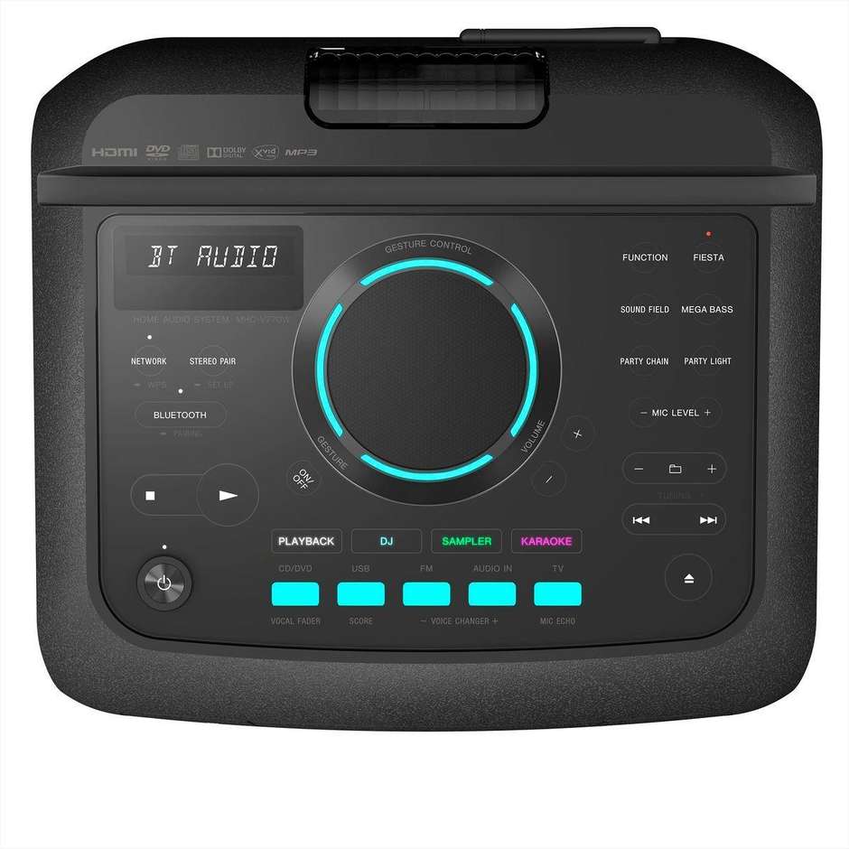 MHC-V77DW Sony Sistema High Power Audio con tecnologia Wi-Fi e Bluetooth colore nero