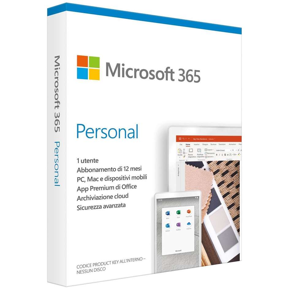 Microsoft QQ2-00996 Office 365 Personal pacchetto con app premium Archiviazione 1 TB 1 utente