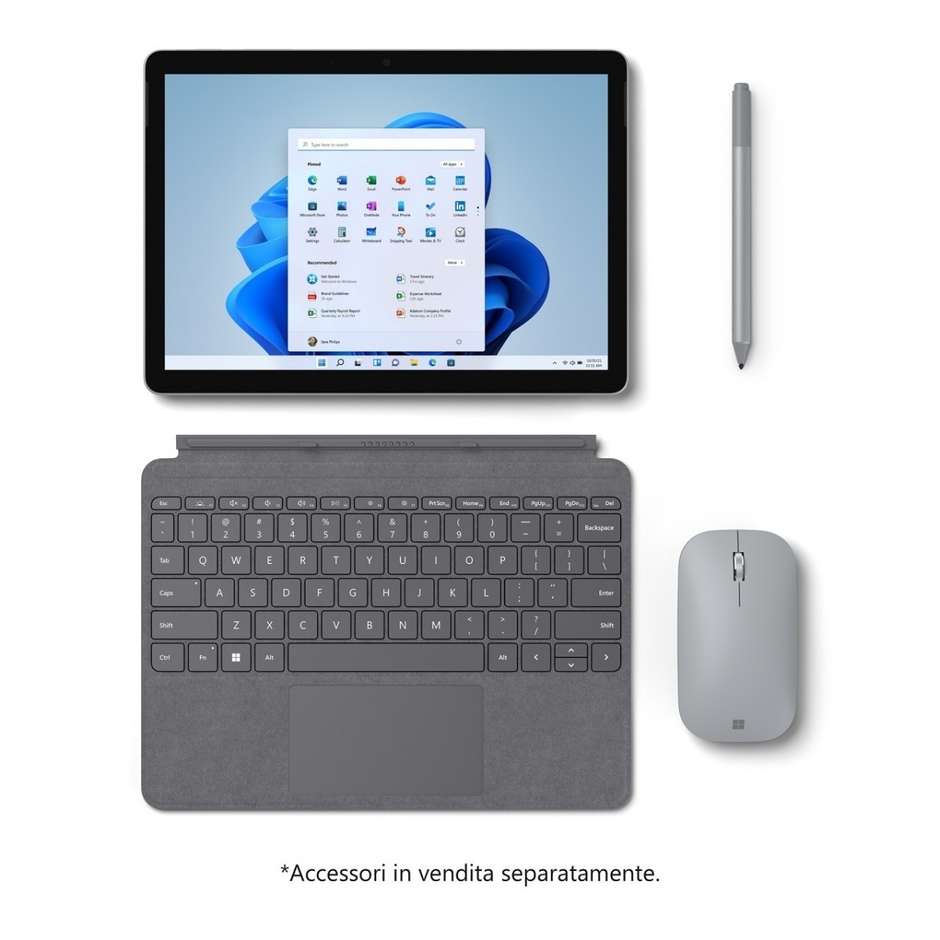Microsoft Surface Go 3 Notebook 2-in-1 10,5'' Full HD Intel Core i3-10 Ram 8 Gb SSD 128 Gb Windows 11 Home colore Platino