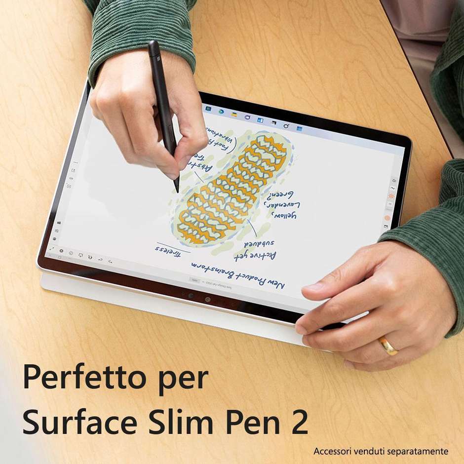 Microsoft Surface Pro 9 Notebook 2-in-1 13" Full HD Intel Core i7-12 Ram 16 Gb SSD 512 Gb Windows 11 Home colore platino