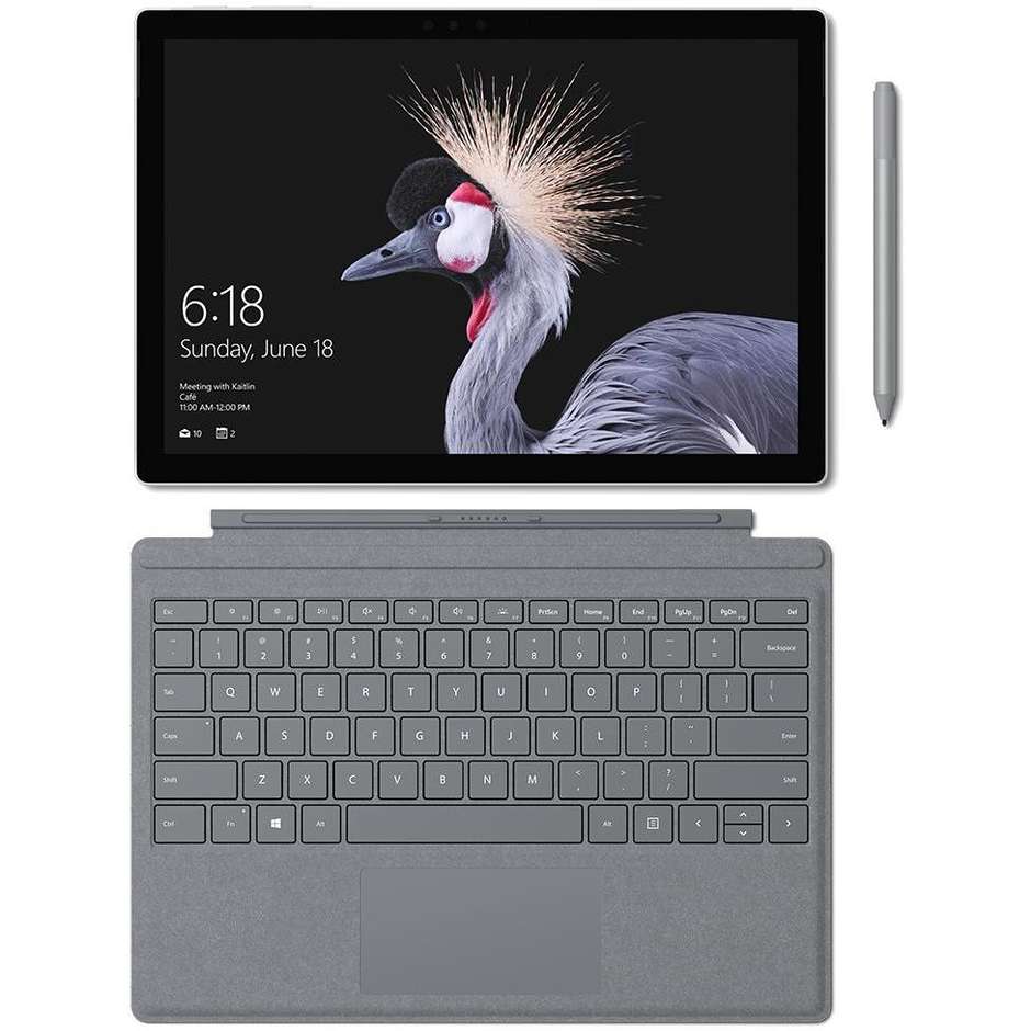 Microsoft Surface Pro Tablet 12,3" memoria 256 GB Ram 8 GB Windows 10 Pro colore Grigio