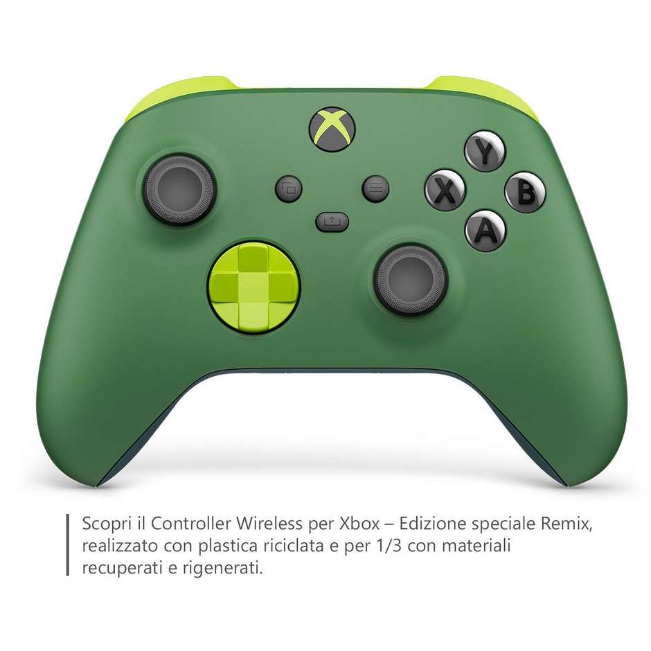 MICROSOFT Xbox Controller Wireless per Xbox Series X/S Xbox One e PC Bluetooth Electric Volt Verde