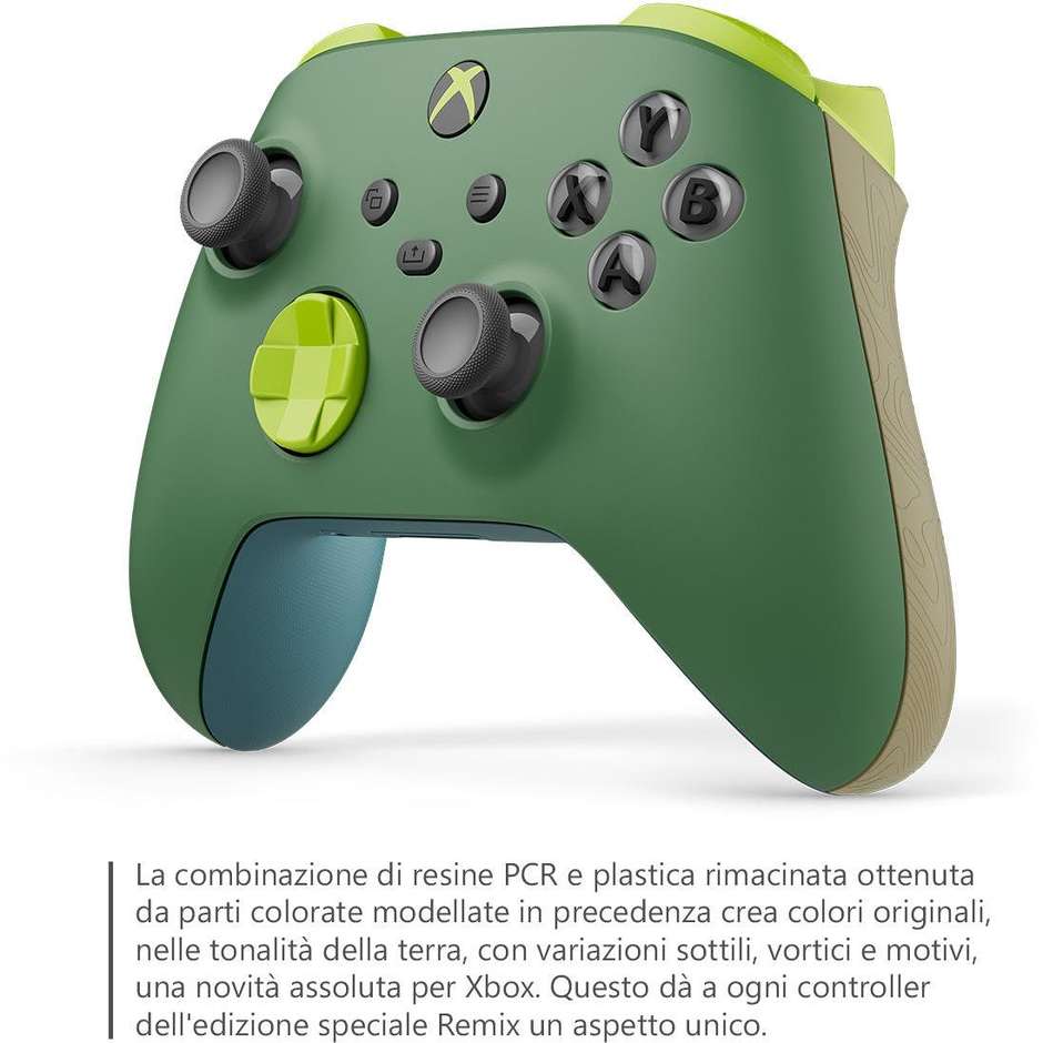 MICROSOFT Xbox Controller Wireless per Xbox Series X/S Xbox One e PC Bluetooth Electric Volt Verde
