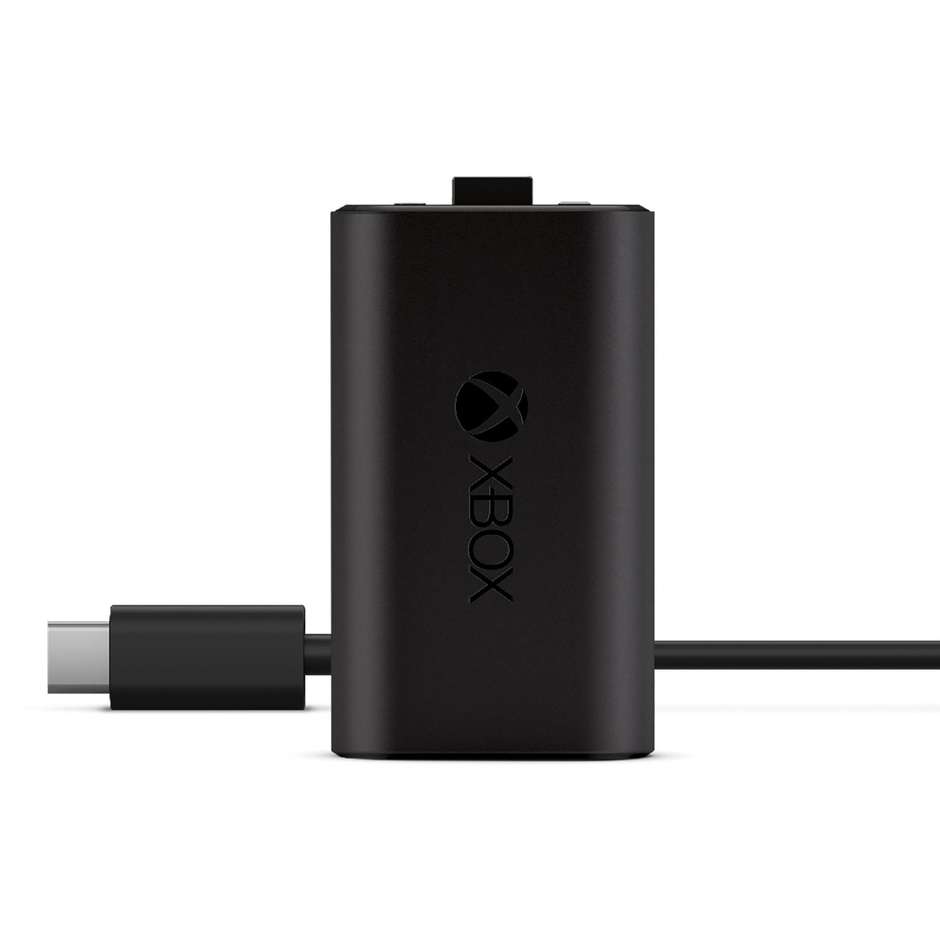 Microsoft Xbox Play & Charge Kit (SXW-00002) Batteria Ricaricabile per Controller Wireless Xbox con Cavo di Ricarica USB-C Nero