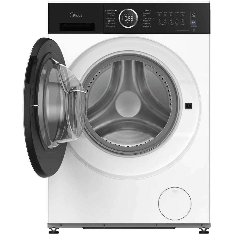 Midea MF205W90BA30/W-IT Lavatrice a Carica Frontale 9kg Classe A-30% Bianca