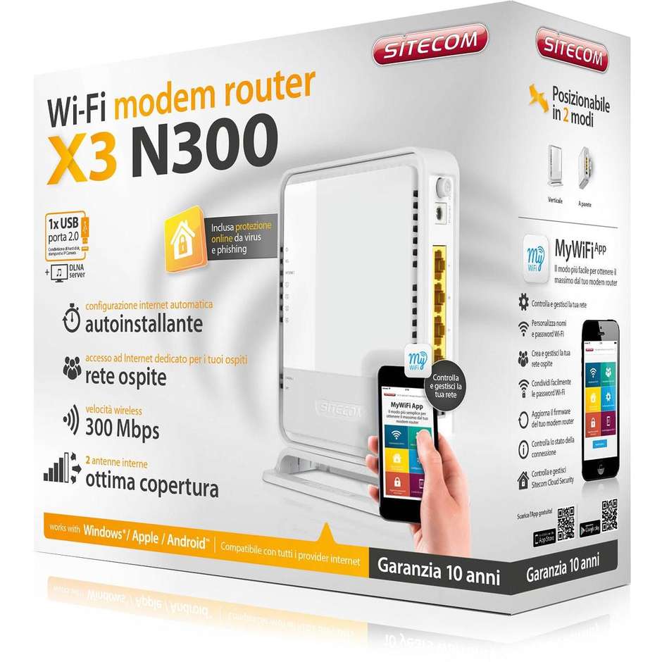 modem router n300 wifi x3 usb+cloud security