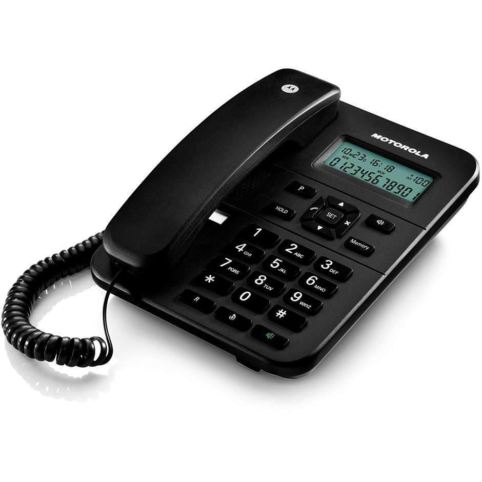 Motorola CT202 telefono con filo vivavoce visualizzazione ID chiamante colore Nero