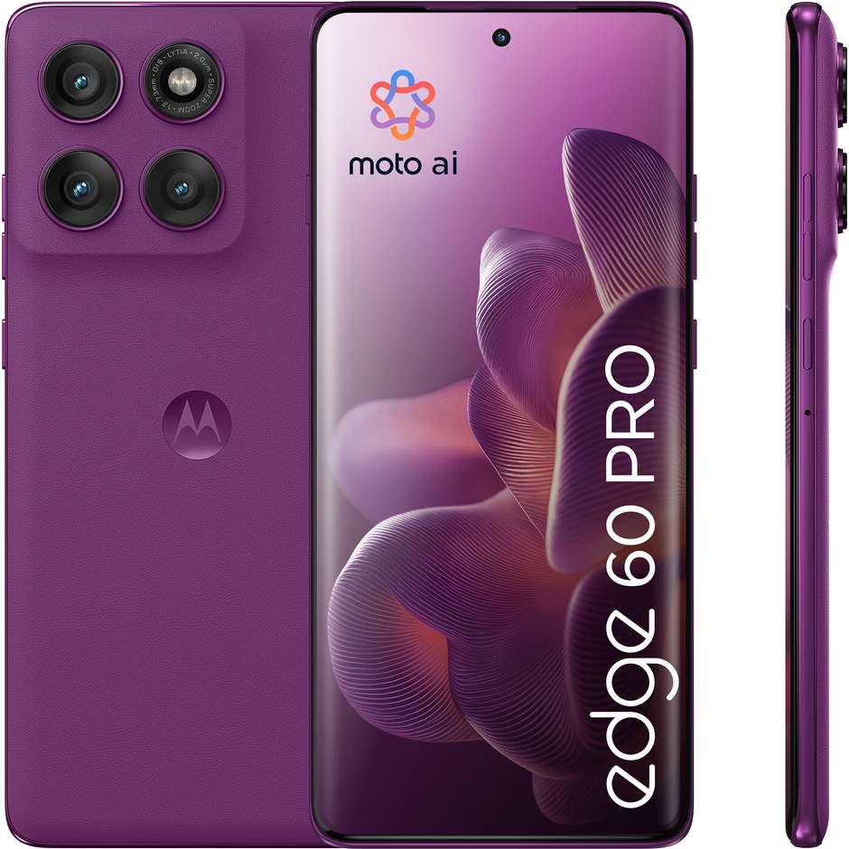 Motorola edge 60 pro Smartphone 5G 6.67" Ram 12 GB Memoria 512 GB Android 15 Colore Viola