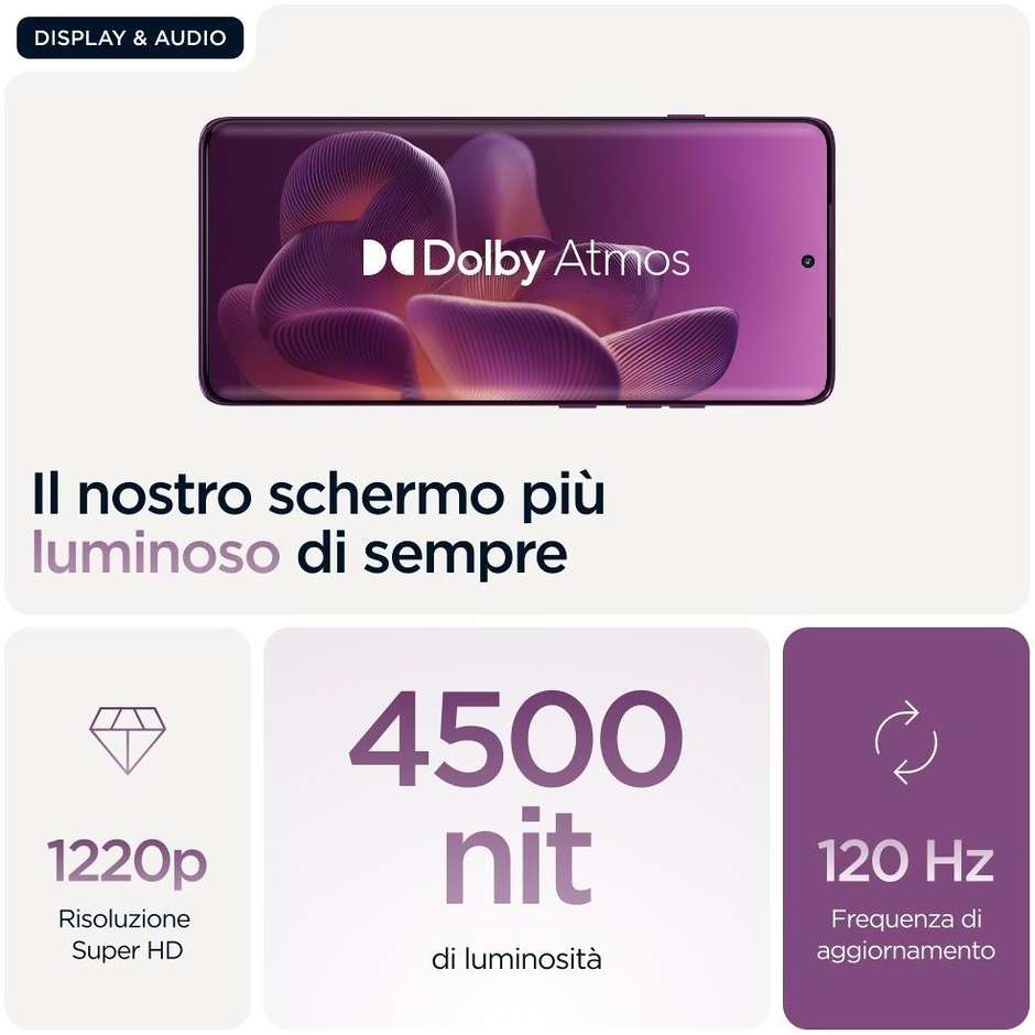 Motorola edge 60 pro Smartphone 5G 6.67" Ram 12 GB Memoria 512 GB Android 15 Colore Viola