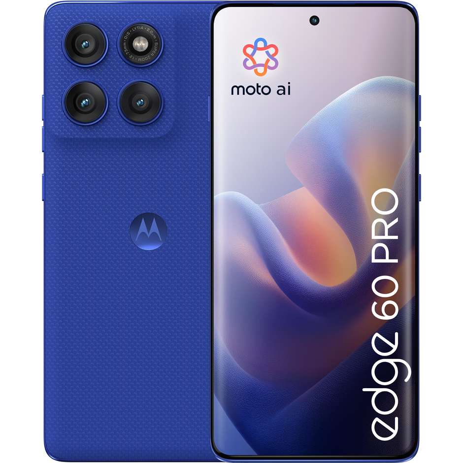 Motorola Edge 60 pro Smartphone 5G con Moto AI 6.67" Ram 12 GB Memoria 512 GB Colore Blu