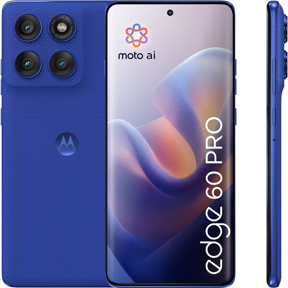 Motorola Edge 60 pro Smartphone 5G con Moto AI 6.67" Ram 12 GB Memoria 512 GB Colore Blu