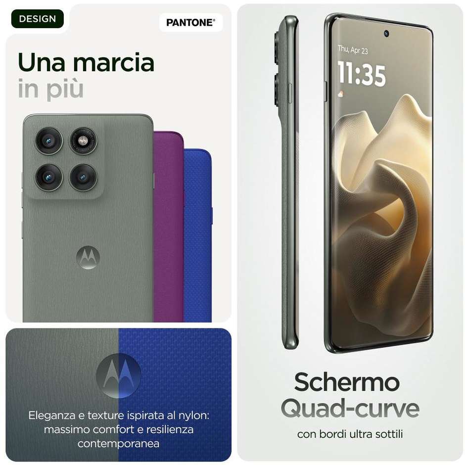 Motorola Edge 60 pro Smartphone 5G con Moto AI 6.67" Ram 12 GB Memoria 512 GB Colore Grigio