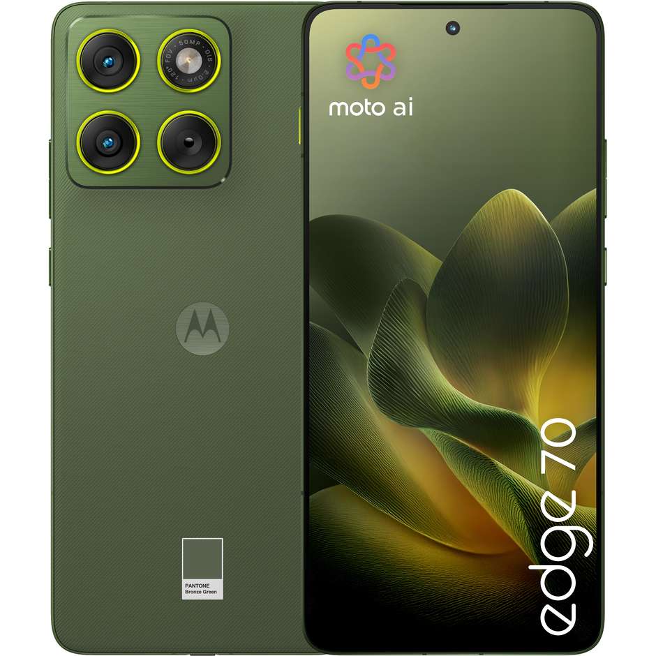 Motorola edge 70 5G 8 GB/256 GB PANTONE Bronze Green, AMOLED da 6,7 pollici