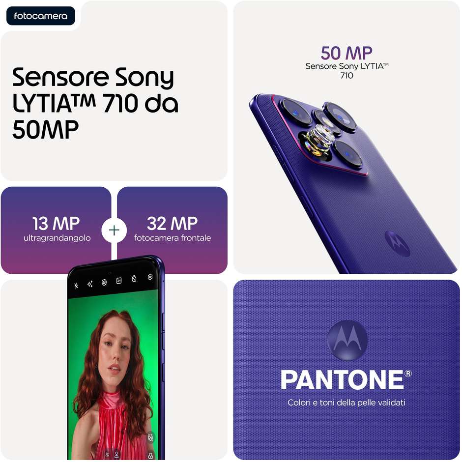 Motorola edge 70 fusion 5G 8 GB/256 GB PANTONE Orient Blue, AMOLED da 6,78 pollici