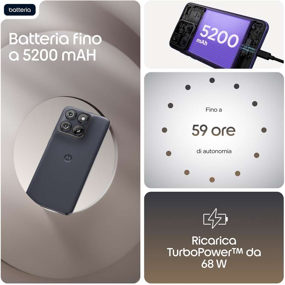 Motorola edge 70 fusion 5G 8 GB/256 GB PANTONE Silhouette, AMOLED da 6,78 pollici