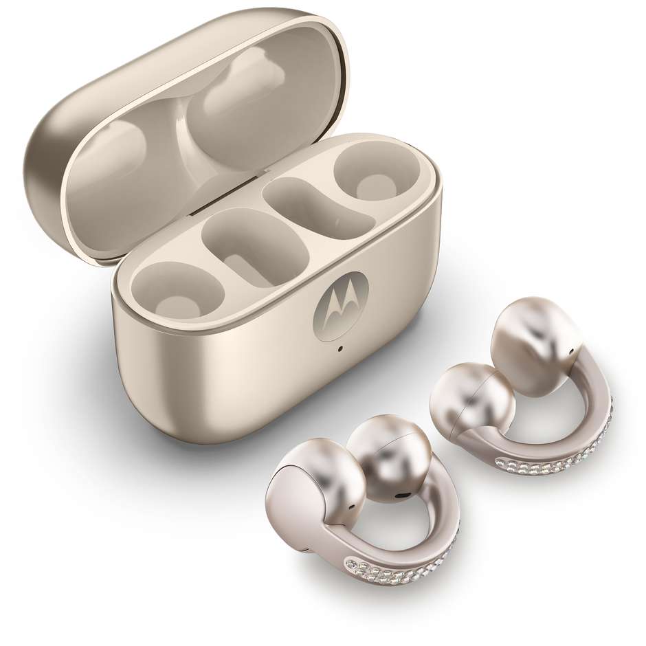 Motorola moto buds loop French Oak, auricolari open-ear a clip con Sound by Bose