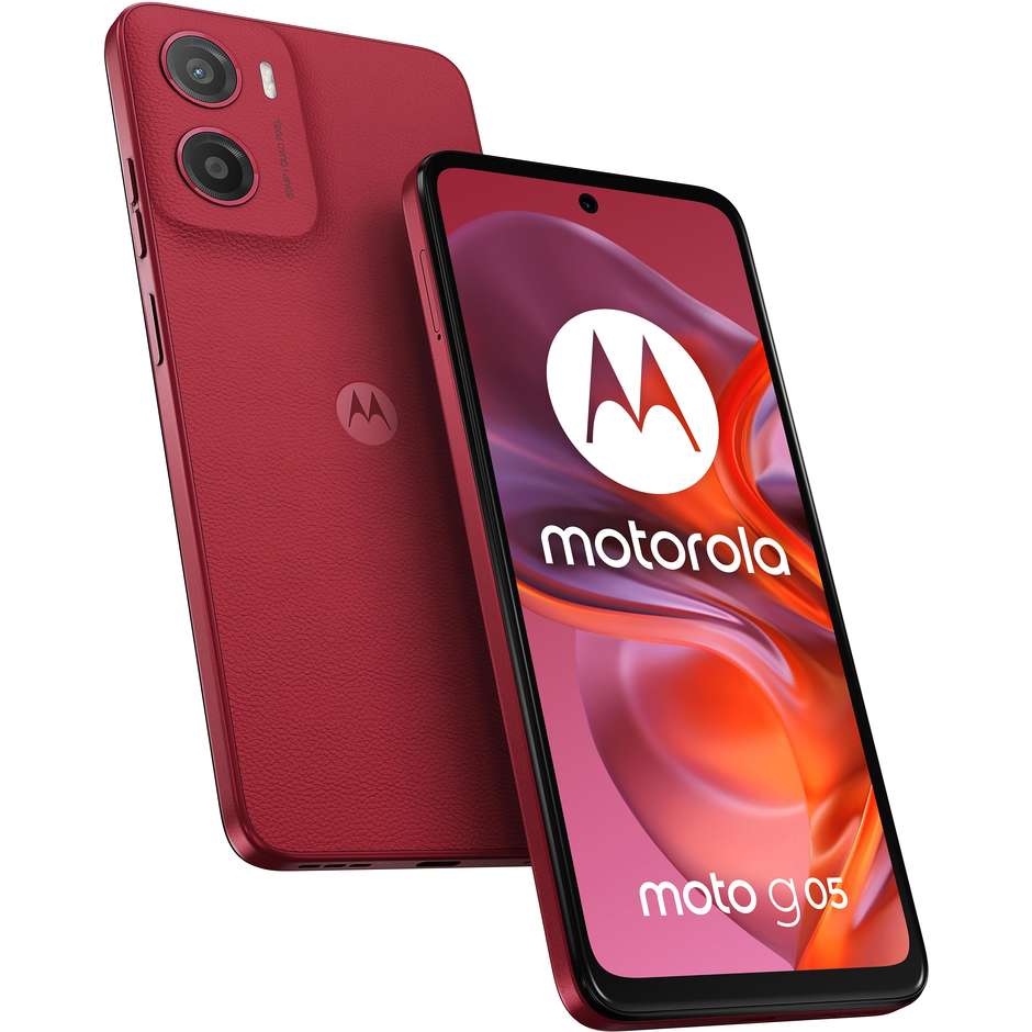 Motorola Moto G05 Smartphone 4G 6.67" Ram 4 GB Memoria 128 GB Android 15 Colore Rosso