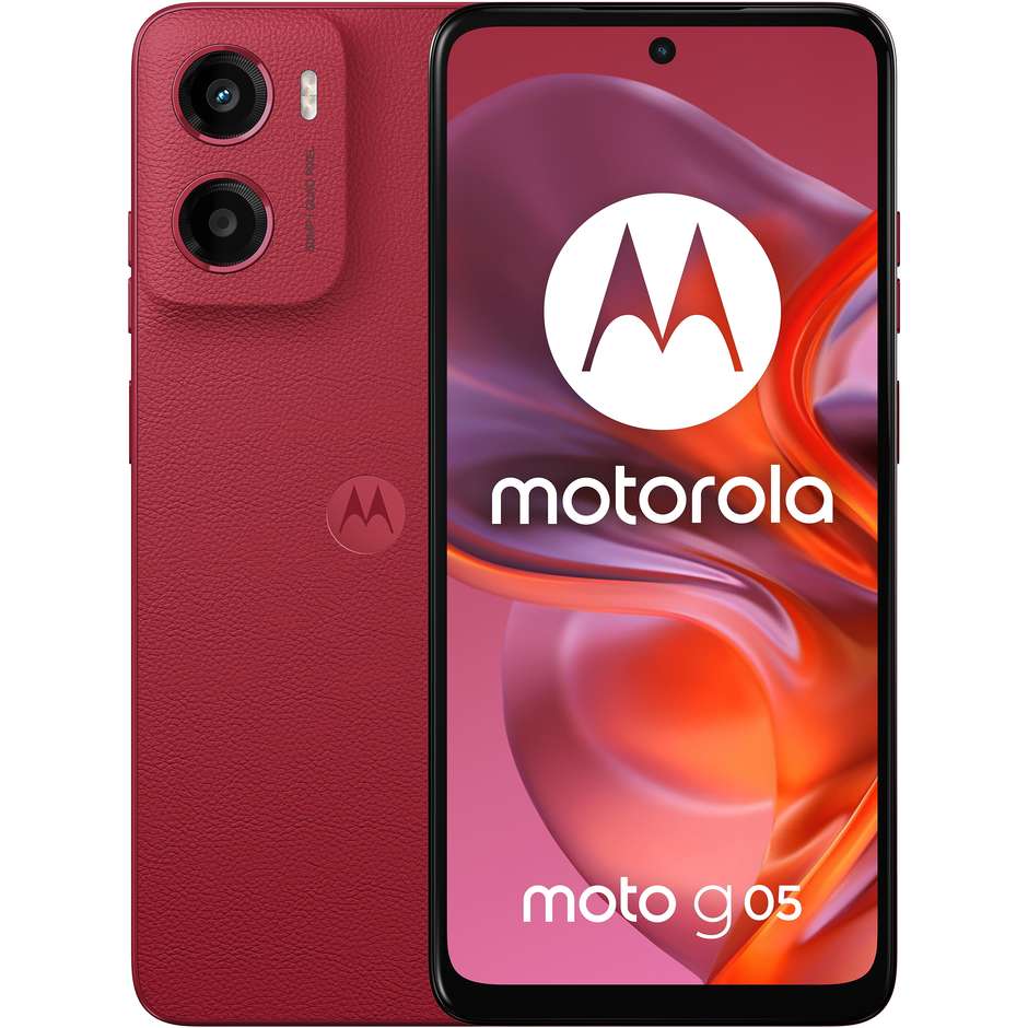 Motorola Moto G05 Smartphone 4G 6.67" Ram 4 GB Memoria 128 GB Android 15 Colore Rosso