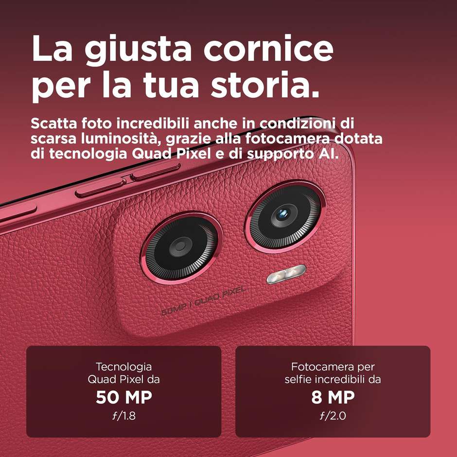 Motorola Moto G05 Smartphone 4G 6.67" Ram 4 GB Memoria 128 GB Android 15 Colore Rosso