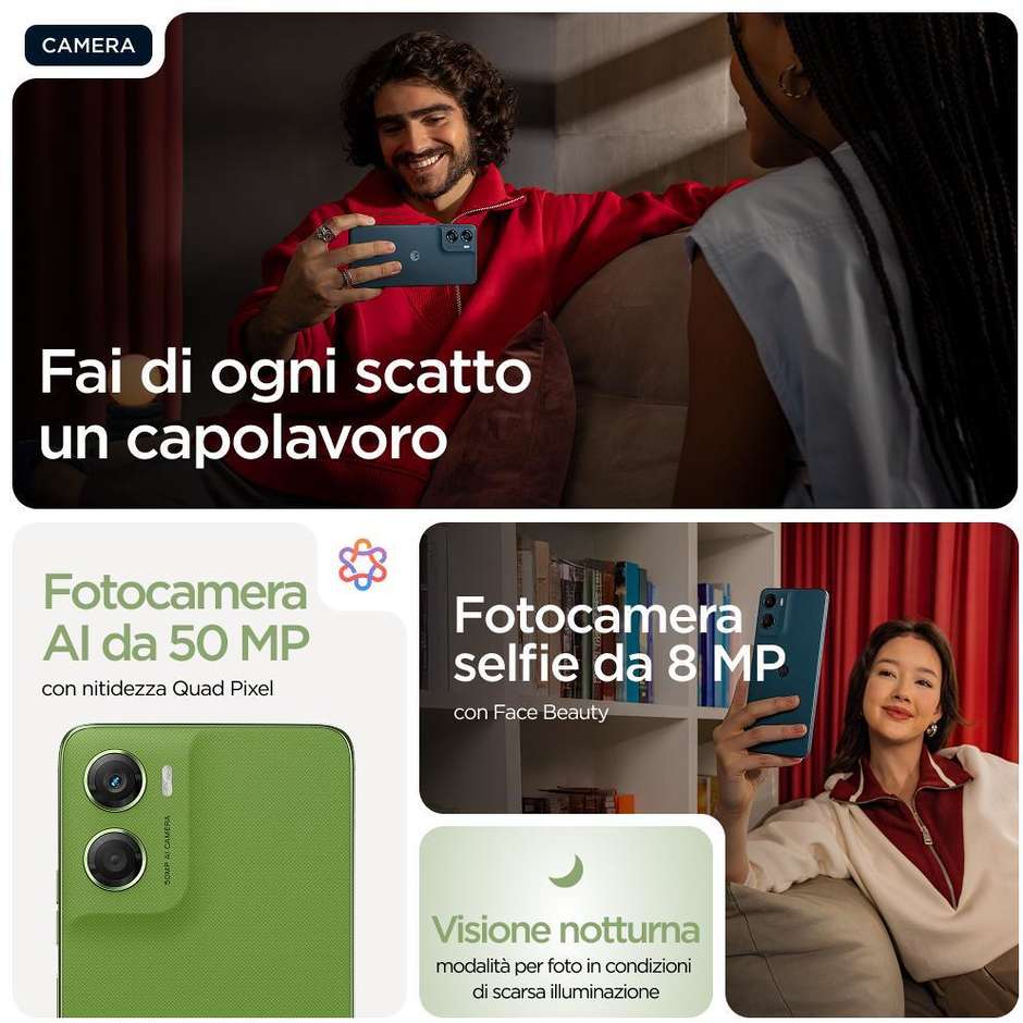 Motorola Moto G06 Smartphone 4G 17,5 cm (6.88") 120Hz 4 GB 128 GB Doppia SIM 50 MP 5000 mAh Verde