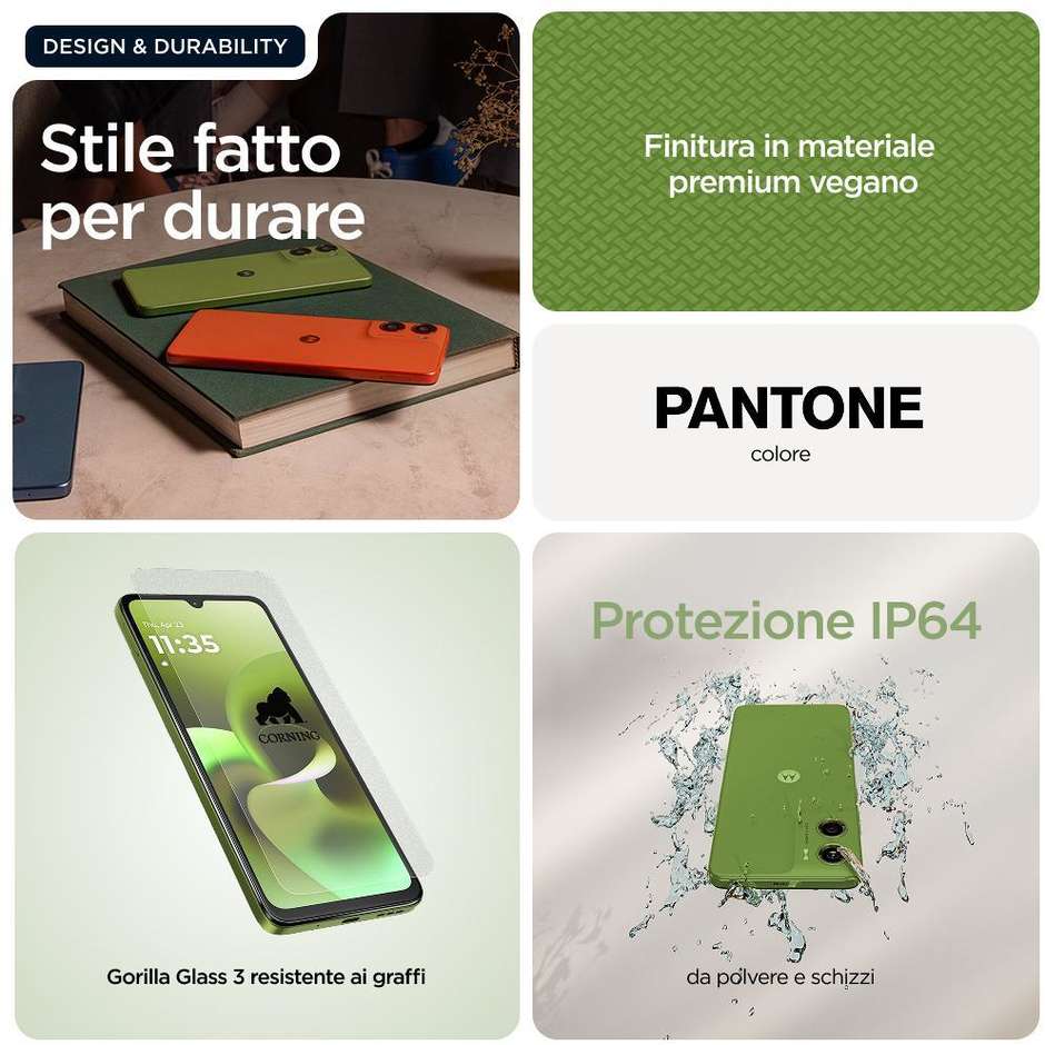 Motorola Moto G06 Smartphone 4G 17,5 cm (6.88") 120Hz 4 GB 128 GB Doppia SIM 50 MP 5000 mAh Verde