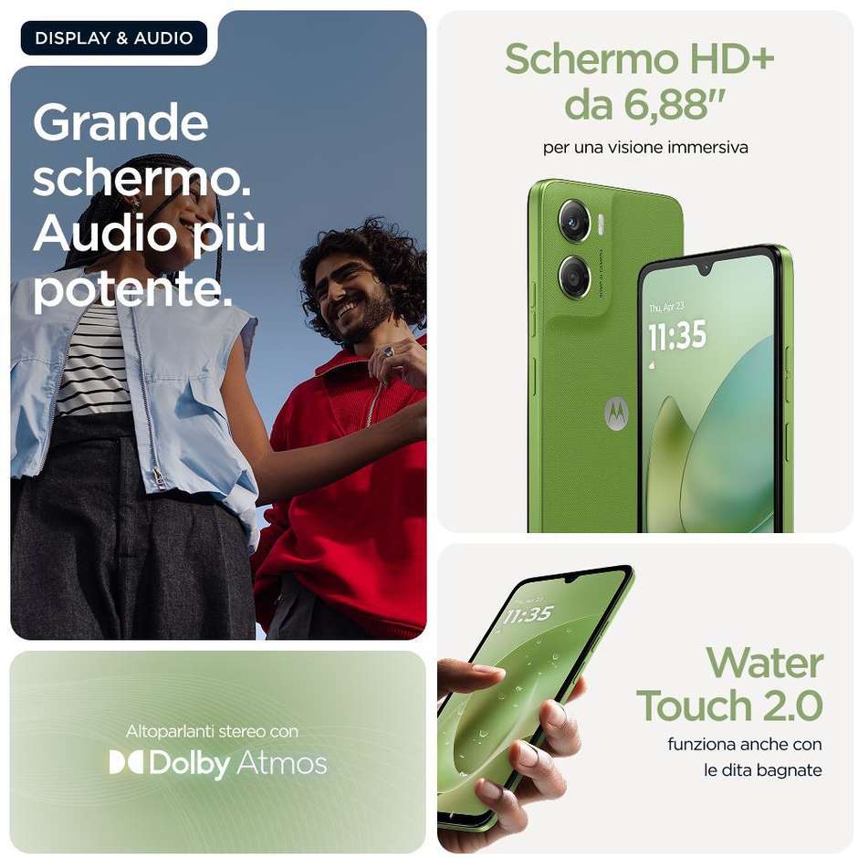 Motorola Moto G06 Smartphone 4G 17,5 cm (6.88") 120Hz 4 GB 256 GB Doppia SIM 50 MP 5000 mAh Verde