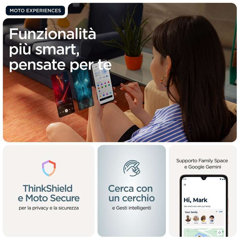 Motorola moto G06 Smartphone 4G 6,88" Ram 4 GB Memoria 128 GB Colore Blu