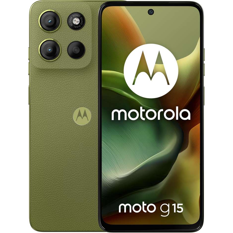 Motorola moto G15 Smartphone 4G 6.72" Ram 8 GB Memoria 256 GB Android 15 Colore Verde