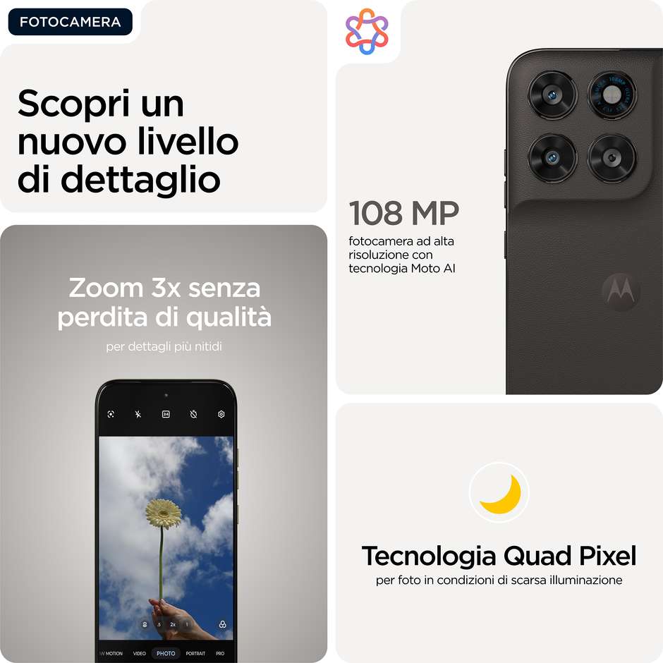 Motorola Moto G77 Smartphone 5G 17,3 cm (6.8") AMOLED 120Hz 8 GB 256 GB Doppia SIM 5000 mAh Verde (Black Olive)