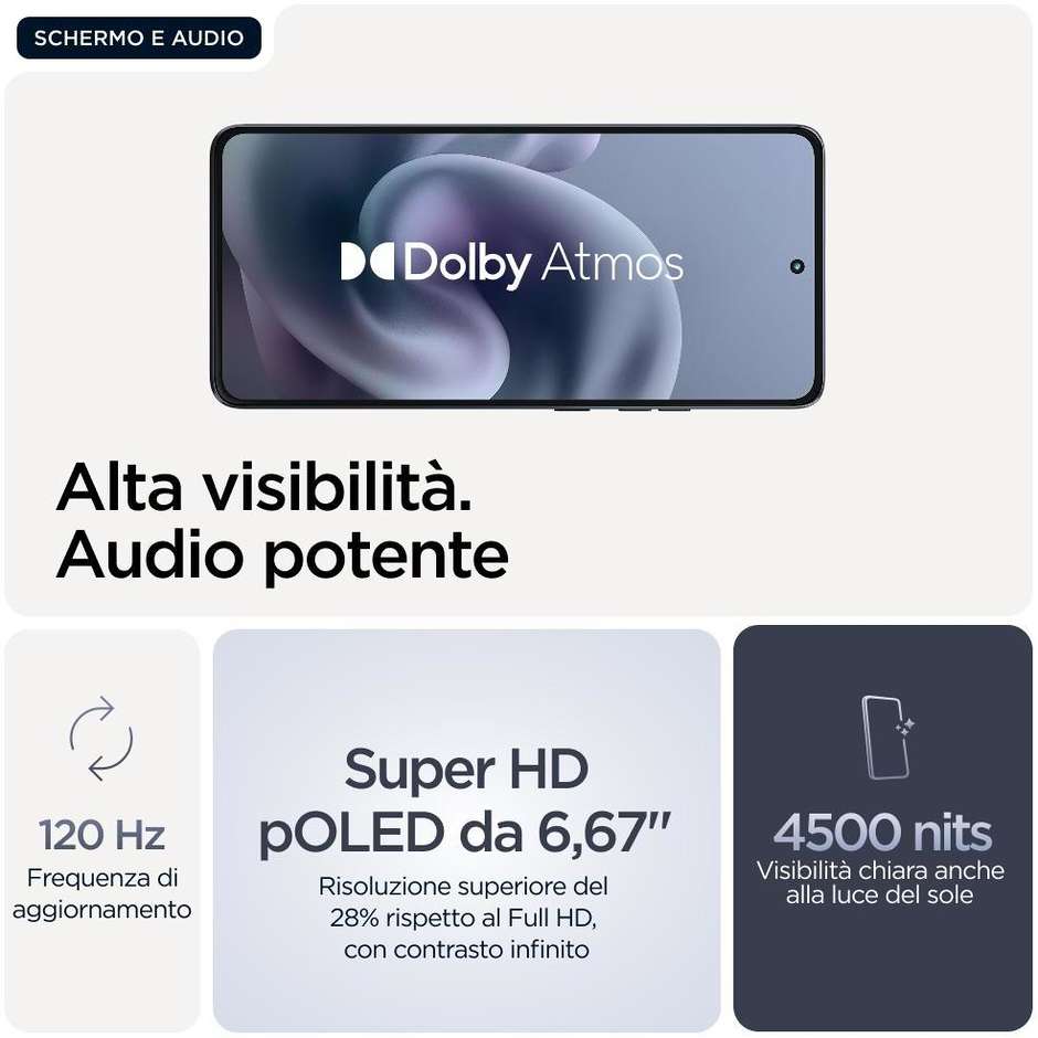 Motorola moto G86 Smartphone 5G 6.67" Ram 8 GB Memoria 256 GB Colore Blu