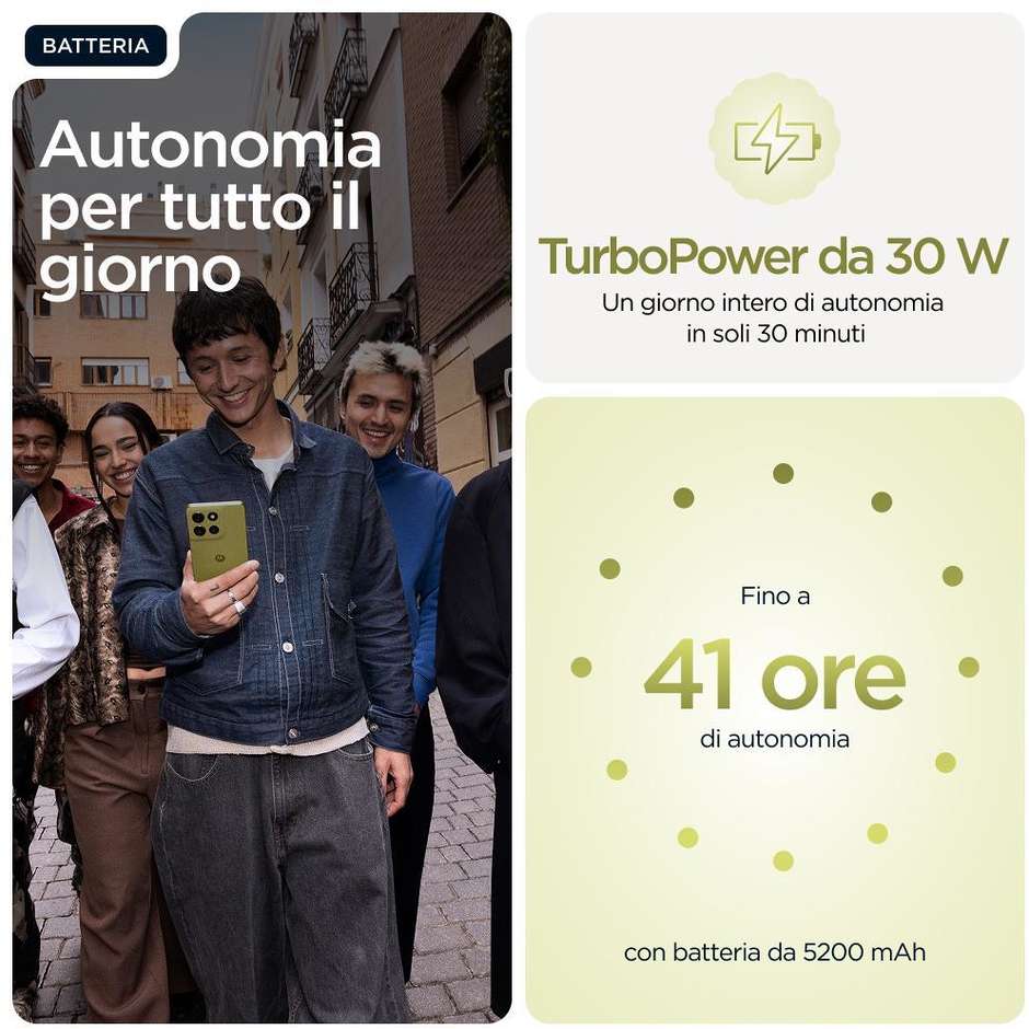Motorola moto G86 Smartphone 5G 6.67"Ram 8 GB Memoria 256 GB Colore Verde