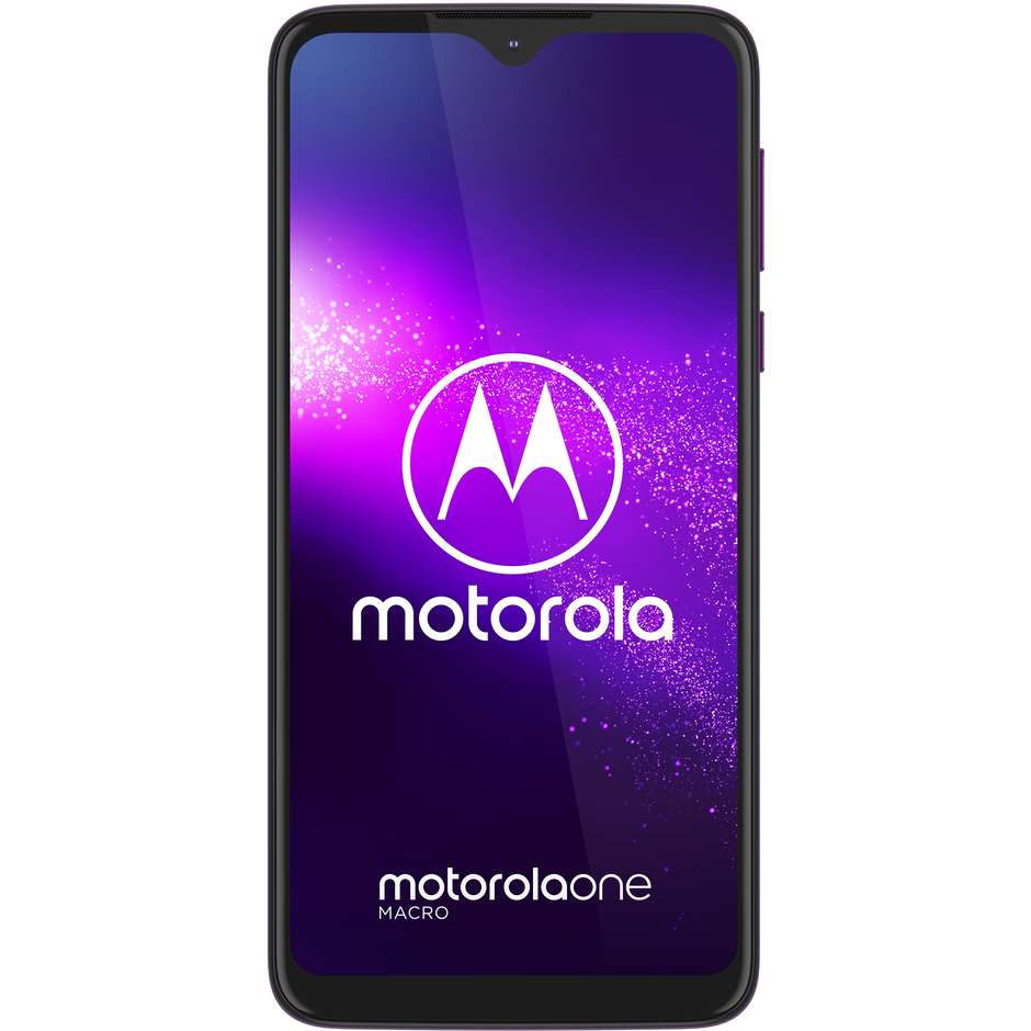 Motorola One Macro Smartphone 6,2" HD+ Ram 4 GB Memoria 64 GB Android 9.0 colore Ultra Violet