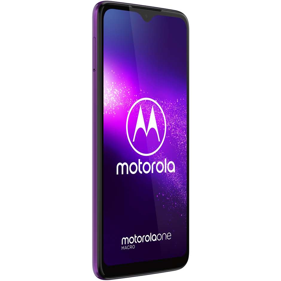 Motorola One Macro Smartphone 6,2" HD+ Ram 4 GB Memoria 64 GB Android 9.0 colore Ultra Violet