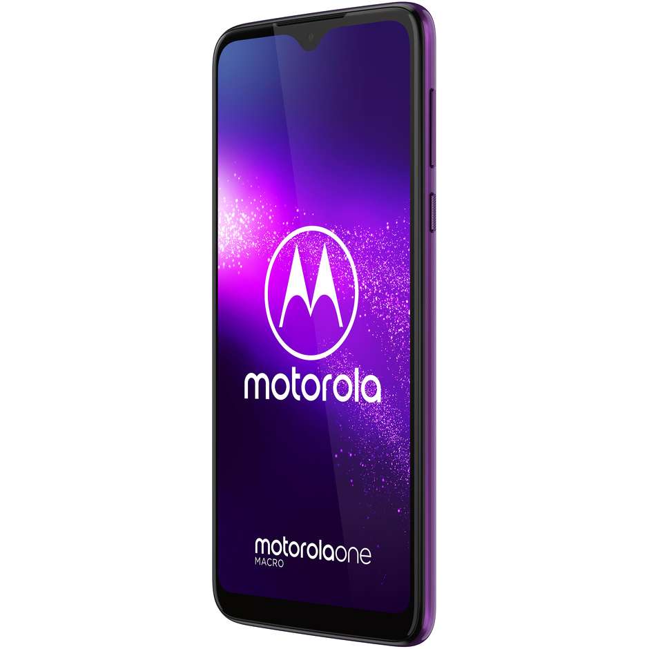 Motorola One Macro Smartphone 6,2" HD+ Ram 4 GB Memoria 64 GB Android 9.0 colore Ultra Violet